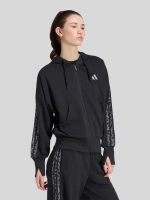 Bluza rozpinana o kroju regular fit z mieszanki bawełny Adidas Czarny