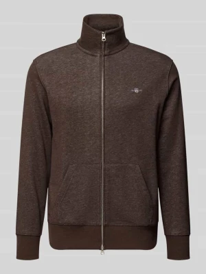 bluza rozpinana o kroju regular fit z mieszanki bawełny Gant Ciemnobrązowy