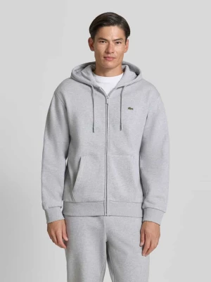 Bluza rozpinana o kroju regular fit z mieszanki bawełny Lacoste Jasnoszary melanż