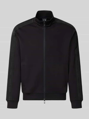 bluza rozpinana o kroju regular fit z mieszanki bawełny model 'Felpa' Armani Exchange Czarny