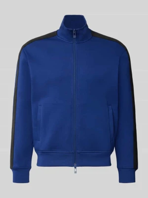bluza rozpinana o kroju regular fit z mieszanki bawełny model 'Felpa' Armani Exchange Królewski niebieski