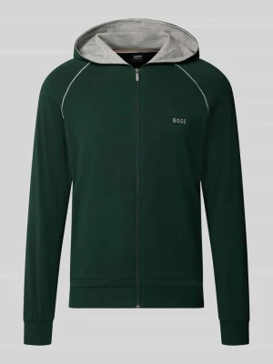 bluza rozpinana o kroju regular fit z mieszanki bawełny model 'Mix&Match Jacket H' Boss Ciemnozielony