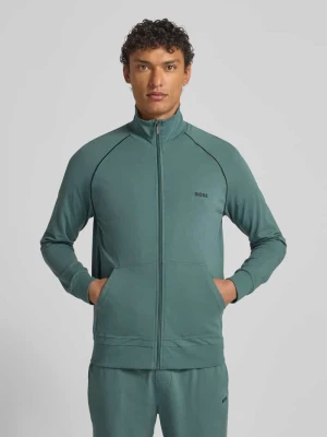 bluza rozpinana o kroju regular fit z mieszanki bawełny model 'MIX&MATCH JACKET Z' Boss Petrol