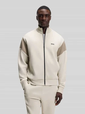 bluza rozpinana o kroju regular fit z mieszanki bawełny model 'SW_Union Skaz' Boss Beżowy