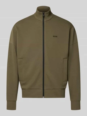 bluza rozpinana o kroju regular fit z mieszanki bawełny model 'SW_Union Skaz' Boss Ciemnozielony