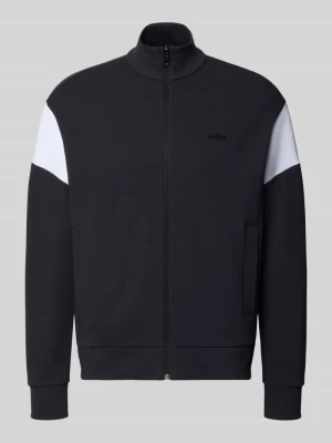 bluza rozpinana o kroju regular fit z mieszanki bawełny model 'SW_Union Skaz' Boss Granatowy