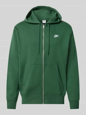 Bluza rozpinana o kroju regular fit z mieszanki bawełny Nike Ciemnozielony