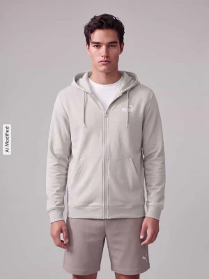 Bluza rozpinana o kroju regular fit z mieszanki bawełny Puma Jasnoszary