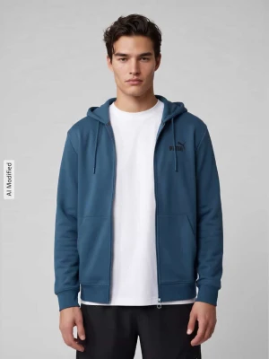 Bluza rozpinana o kroju regular fit z mieszanki bawełny Puma Petrol