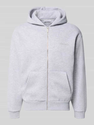 Bluza rozpinana o kroju regular fit z mieszanki bawełny REVIEW Jasnoszary melanż
