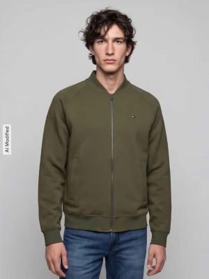 bluza rozpinana o kroju regular fit z mieszanki bawełny Tommy Hilfiger Oliwkowy