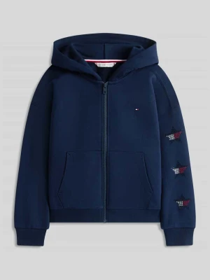 Bluza rozpinana o kroju regular fit z mieszanki bawełny z aplikacją z logo Tommy Hilfiger Teens