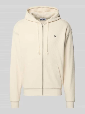 Bluza rozpinana o kroju regular fit z mieszanki bawełny z wyhaftowanym logo REVIEW Écru