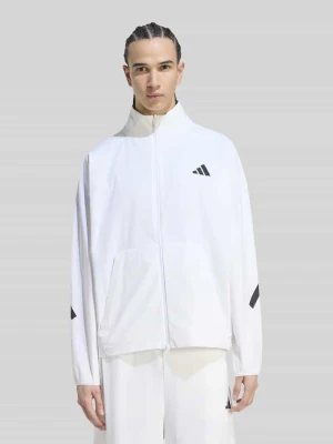 bluza rozpinana o kroju regular fit z nadrukiem z logo Adidas Biały