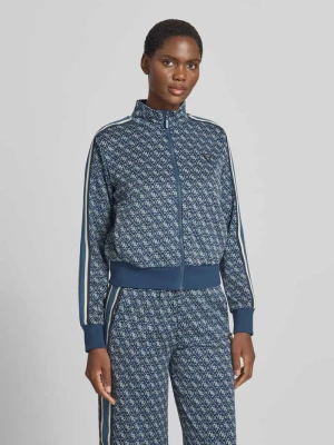 bluza rozpinana o kroju regular fit z nadrukiem z logo na całej powierzchni Guess Granatowy