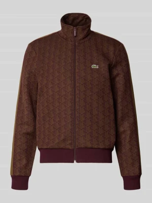 bluza rozpinana o kroju regular fit z nadrukiem z monogramem Lacoste Bordowy