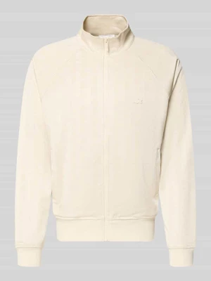 bluza rozpinana o kroju regular fit z naszywką z logo Lacoste Piaskowy melanż