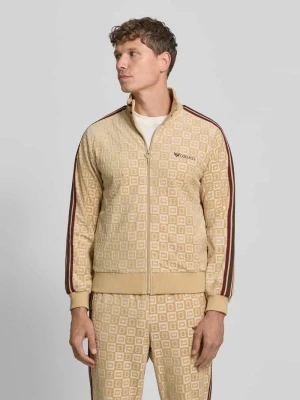 bluza rozpinana o kroju regular fit z wyhaftowanym logo COLUCCI Beżowy