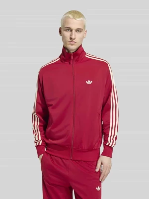 bluza rozpinana o kroju regular fit z wyhaftowanym logo model 'FIREBIRD TT' adidas Originals Bordowy