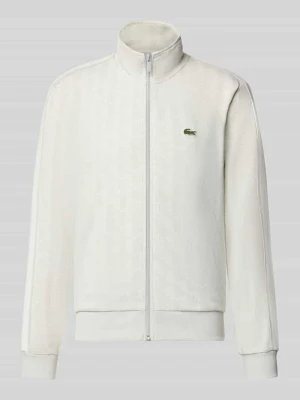 Bluza rozpinana o kroju regular fit z zamkiem błyskawicznym Lacoste Złamany biały melanż