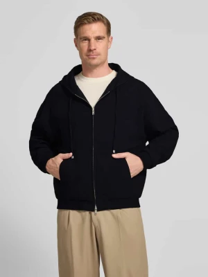Bluza rozpinana o kroju relaxed fit z czystej bawełny model 'Hootailored262X' Hugo Czarny