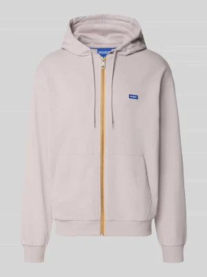Bluza rozpinana o kroju relaxed fit z czystej bawełny model 'Nadarasi' Hugo Blue