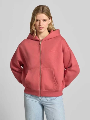 bluza rozpinana o kroju relaxed fit z kapturem i nadrukiem z logo REVIEW