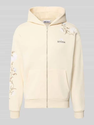 Bluza rozpinana o kroju relaxed fit z kapturem REVIEW Écru