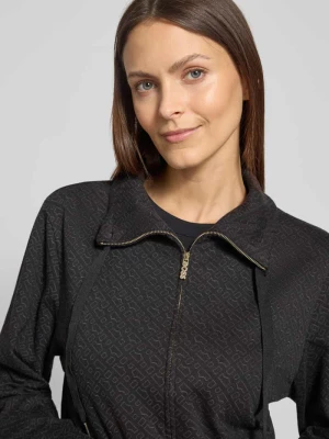 Bluza rozpinana o kroju relaxed fit z mieszanki bawełny model ‘MONOGRAM’ Boss Czarny