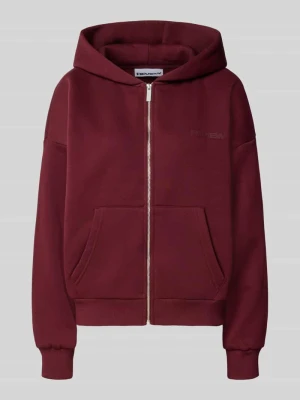 Bluza rozpinana o kroju relaxed fit z mieszanki bawełny z detalem z logo REVIEW Bordowy