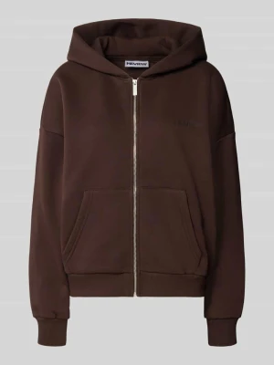Bluza rozpinana o kroju relaxed fit z mieszanki bawełny z detalem z logo REVIEW Ciemnobrązowy