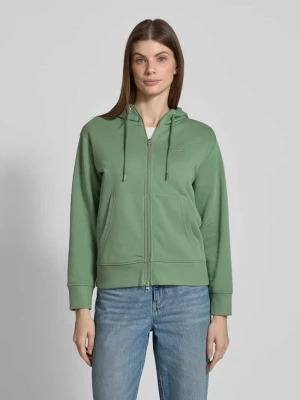 Bluza rozpinana o kroju relaxed fit z mieszanki bawełny z kieszenią kangurką Gant