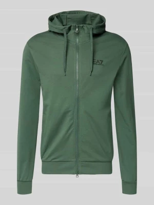 Bluza rozpinana o kroju slim fit z kapturem EA7 Emporio Armani