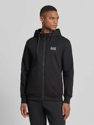 Bluza rozpinana krój slim fit z kapturem EA7 Emporio Armani