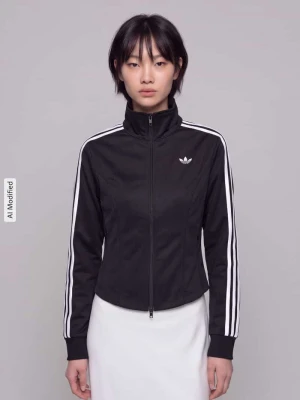 bluza rozpinana o kroju slim fit z wyhaftowanym logo model 'FIREBRID CORSET' adidas Originals Czarny