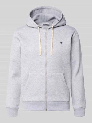 Bluza rozpinana o kroju slim fit z wyhaftowanym logo REVIEW