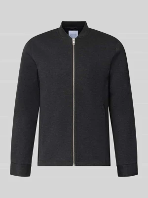 bluza rozpinana o kroju slim fit ze stójką lindbergh Antracytowy