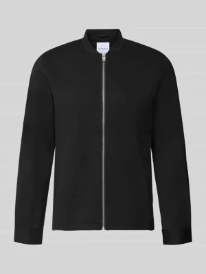 bluza rozpinana o kroju slim fit ze stójką lindbergh Czarny