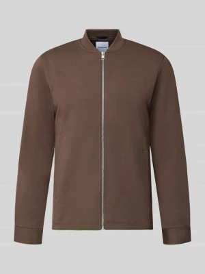 bluza rozpinana o kroju slim fit ze stójką lindbergh Czekoladowy