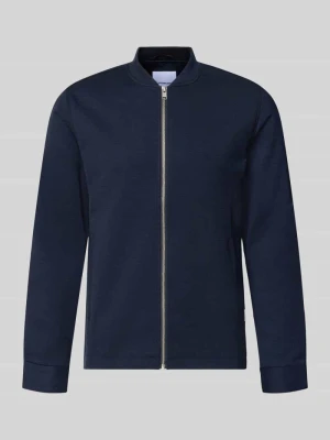 bluza rozpinana o kroju slim fit ze stójką lindbergh Granatowy