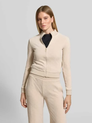 bluza rozpinana o kroju slim fit ze stójką model 'LAUDOMIA' Guess Złamany biały