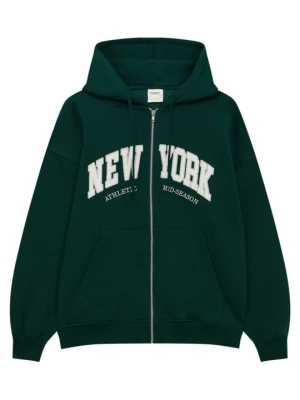 Bluza rozpinana PULL&BEAR ciemnozielony melanż