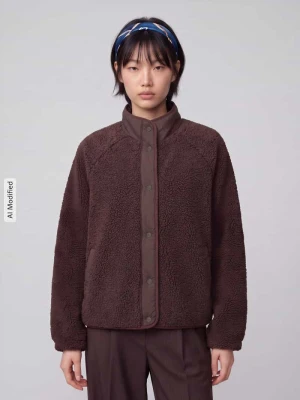 bluza rozpinana w kroju regular fit z futerka Jake*s Ciemnobrązowy