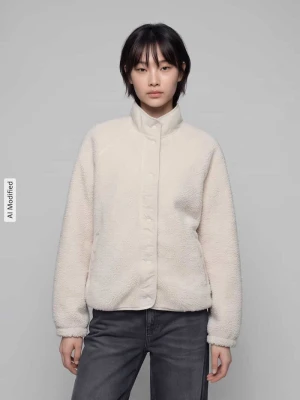 bluza rozpinana w kroju regular fit z futerka Jake*s Écru