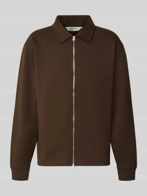 bluza rozpinana w kroju regular fit z mieszanki bawełny model 'TOM' Selected Czekoladowy