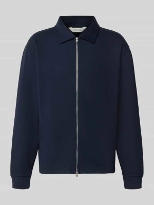 bluza rozpinana w kroju regular fit z mieszanki bawełny model 'TOM' Selected Granatowy