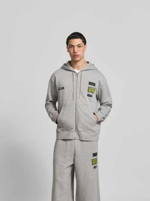 bluza rozpinana o kroju regular fit z naszywką z logo MM6 Maison Margiela Średnioszary melanż