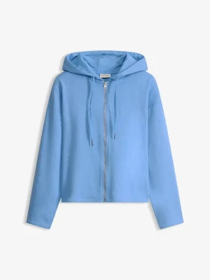 Bluza rozpinana z bawełną organiczną BonPrix niebieski