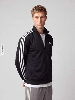 Bluza rozpinana z bocznymi kieszeniami zapinanymi na zamek błyskawiczny Adidas Czarny