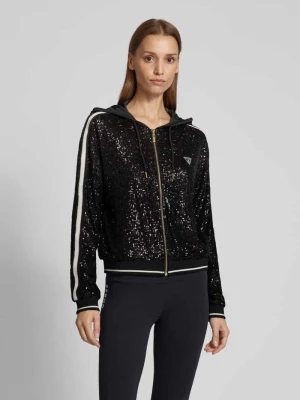 Bluza rozpinana z cekinowym obszyciem model ‘MINI SEQUINS’ Guess Activewear